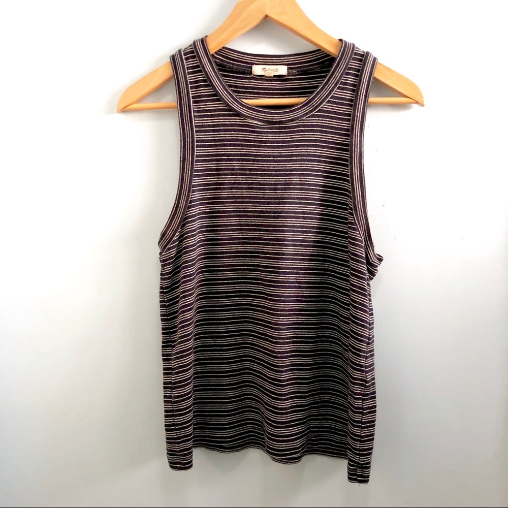 Madewell striped tank top blue
